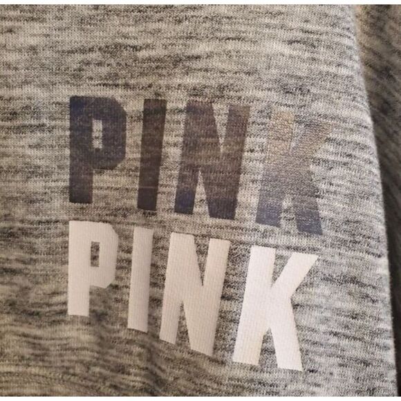VICTORIA'S SECRET PINK Grey Marbled Sweatshirt w/Pink Venting Size XS - Picture 6 of 8